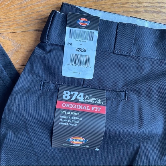 NEW Dickies Mens 874 Original Fit Work Pant Black Sz 42 x 28 NWT - Picture 2 of 3